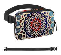 Pattern of Islam Marsupio per donne e uomini, borsa a tracolla con tasche con cerniera, marsupio impermeabile con cinturino regolabile per allenamento, corsa, viaggi, escursionismo, multicolore,