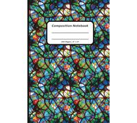 Patterns Composition Notebooks, 160 Pages, 6" x 9" , Ruled Paper, A Stained Glass Rose Pattern Covers