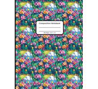 Patterns Composition Notebooks, 200 Pages, 8.5" x 11" , Ruled Paper, A Pixel Art Meadow Pattern Covers