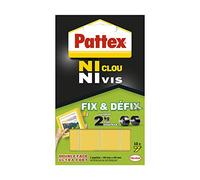 Pattex - Adesivi, 10 pastiglie, per fissaggio doppio, "senza chiodi e senza viti", Fix e Defix, 40 mm x 20 mm
