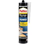 Pattex adesivo per montaggio Power, adesivo per costruzioni con forte adesione iniziale, adesivo per materiali aspiranti, adesivo per interni ed esterni, 1x 370 g cartuccia
