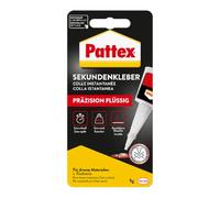 Pattex adesivo secondi di precisione, supercollante per incollaggio preciso senza gocce notturne, adesivo liquido ad asciugatura rapida, lavabile in lavastoviglie in bottiglia da 5 g