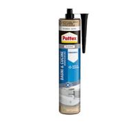 PATTEX Bagni&Cucine Original Silicone Bianco, Silicone Cucina e Bagno Resistente alla Muffa, Silicone Sigillante Impermeabile e Multimateriale, 1 Cartuccia da 280 ml