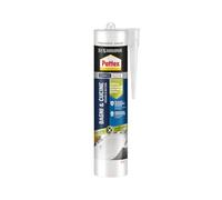 PATTEX Bagni&Cucine Premium Silicone Trasparente Sigillante, Silicone Cucina e Bagno Multimateriale e Impermeabile, Silicone Antimuffa per Sanitari, 1 Cartuccia da 280 ml