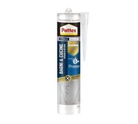 Pattex Bagni&Cucine Rapido Trasparente, Silicone trasparente sigillante ad asciugatura rapida, Sigillante bagno impermeabile, Sigillante antimuffa in cartuccia, 1x300ml