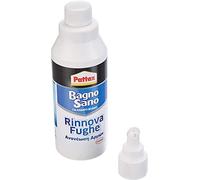 Pattex Bagno Sano Rinnova Fughe, Silicone bianco per rinnovare le fughe tra le piastrelle, Stucco per piastrelle con applicatore a rotella, Silicone riempitivo, 1x125ml