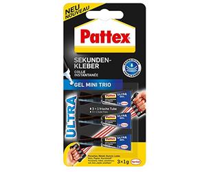 Pattex - Colla istantanea gel Mini Trio (2 confezioni da 3 x 1 g tubetto = 6 tubi)