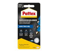 Pattex Collante secondi Ultra Gel Mini Trio, supercollante flessibile e potente in 3 tubetti, colla secondi gel per es. gomma, pelle, legno, 3 tubetti da 1 g