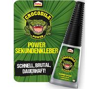 Pattex Crocodile Power Colla istantanea extra forte, colla ad asciugatura rapida per metallo, legno e altro ancora, impermeabile e trasparente, 1 x 10 g