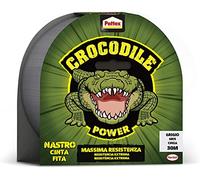 Pattex Crocodile Power Tape, Potente Nastro Telato 2 Volte Più Spesso, Nastro Extra Forte Grigio per Riparazioni, Nastro Adesivo per Molti Materiali, 30 m x 50 mm