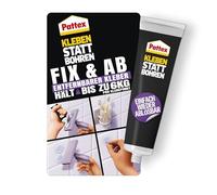 Pattex Kleben statt Bohren Fix & Ab, Montaggio Rimovibile, murale fortemente mensole e Supporti a Parete, Adesivo Forte Che regge Fino a 6 kg, Tubo da 44 g, PVC, Translucent