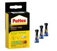 Pattex Kraft-Mix Extrem Veloce, estremamente veloce adesivo a 2 componenti a base di resina epossidica, per molti materiali, set di risparmio con 2x 12 g tubo e 3x 1 g adesivo secondi Ultra Gel
