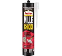 Pattex Mille Chiodi Extreme, forte adesivo di montaggio, colla forte per interni e esterni, adesivo sigillante resistente ad acqua e raggi UV, bianco, 1x460g cartuccia