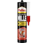 Pattex Mille Chiodi Extreme, forte adesivo di montaggio, colla forte per interni e esterni, adesivo sigillante resistente ad acqua e raggi UV, bianco, 1x460g cartuccia