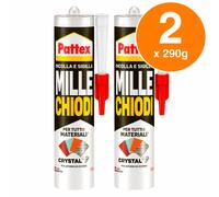 Pattex Millechiodi Crystal Vetri e Specchi e Altri Materiali Incolla e Sigilla