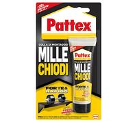 Pattex Millechiodi Forte & Rapido, adesivo di montaggio extra forte che sostituisce viti e fori al muro, adesivo bianco con effetto ventosa, 1x100g blister
