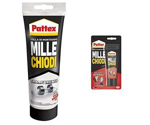 Pattex Millechiodi Trasparente, adesivo di montaggio a base acqua con presa immediata & Mille Chiodi Extreme, Forte Adesivo di Montaggio, Colla Forte per Interni e Esterni