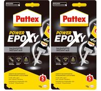 Pattex Power Epoxy Saldatutto Mix 5 minuti, forte colla epossidica bicomponente a elevata tenuta finale, colla multiuso adatta per quasi ogni materiale, 1x12g (Confezione da 2)