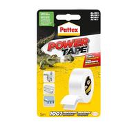Pattex Power Tape, Nastro Telato Americano, Isolante per Carichi Pesanti, Per Tutti i Materiali, Impermeabile, Universale, Per Riparazioni, Fissaggio, Imballaggio, Bianco, 48mmx5m