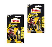 Pattex Repair Extreme, 2 Tubi da 8 g restringente e Flessibile per Tutti Gli Usi, riparazioni Resistente alle Temperature, Adesivo Forte per Uso Interno ed Esterno, Colore Trasparente, 9H PRXG8X ST