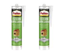Pattex Sigillante Acetico Universale per Esterni ed Interni - Trasparente Riempie&Ripara, Impermeabile - 1x280ml Cartuccia (Confezione da 2)