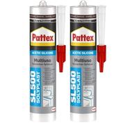 Pattex Sigillante Silicone Acetico Multiuso SL 500, Antimuffa, per Sanitari, Docce, Cucine, Bagni, Piastrelle in Ceramiche, Serramenti, Installazioni Idrauliche, Sigillante Marrone, Cartuccia 300 ml