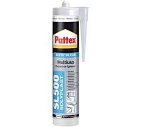 Pattex Sigillante Silicone Acetico Multiuso SL 500, Antimuffa, per Sanitari, Docce, Cucine, Bagni, Piastrelle in Ceramiche, Serramenti, Installazioni Idrauliche, Sigillante Bianco, Cartuccia da 300 ml