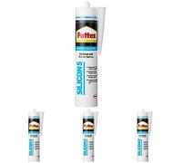 Pattex Silicone Multiuso Universale, Silicone per Bagno e Infissi, Resistente alla Muffa, Trasparente, Cartuccia da 280ml (Confezione da 4)