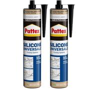 PATTEX Silicone Universale Trasparente, Sigillante Bagno e Infissi, Sigillante resistente alla Muffa, Silicone Trasparente 1 Cartuccia da 280 ml (Confezione da 2)