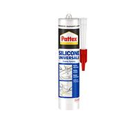 PATTEX Silicone Universale Trasparente, Silicone Bagno e Infissi, Silicone Sigillante resistente alla Muffa, Silicone Trasparente Sigillante 1 Cartuccia da 280 ml