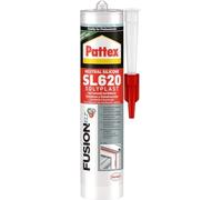 Pattex SL 620 Serramenti ed Edilizia Sigillante trasparente, Silicone per lattoneria, serramenti, ecc., Sigillante impermeabile per materiali vari, cartuccia da 300 ml