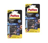 Pattex Ultra Mini Trio, 6 Tubi da 1 g Supercolla Extra Forte e Flessibile, Colla istantanea in Gel per Gomma, Pelle, Legno, ECC, 9H PSMG3X ST