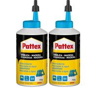 Pattex Vinilica Idroresistente, Colla per Legno resistente all'acqua, Adesivo Acetovinilico per Montaggi, Assemblaggi e Laminature in Ambienti Umidi e Caldi, 750g (Confezione da 2)