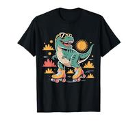 Pattinaggio a rotelle Dinosauro Carino T Rex Pattinaggio Ragazzi Bambini Maglietta