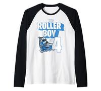 Pattinaggio a rotelle per 4 Anni, Colore Blu, per Bambini Maglia con Maniche Raglan