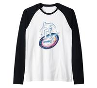 Pattinatore Spaziale su Asteroid Cosmic Streetwear Skateboard Maglia con Maniche Raglan