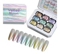 Patting Gel Nail Set, 9 Color Gradient Manicure Kit, Professional Style Finish with Quick Blending Function, Painting Gel, Women Girls for Daily, Wedding Use, Salon, Home, Party Use, 3.39inch