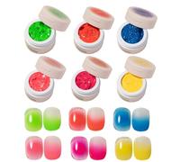 Patting Gel Polish, 6 Color Solid Sponge Pat Nails Gel Set, Manicure Art Polish For Drawing, Striper, Beauty Care, Home Nail Spring Look, Easy Application, Salon Finish