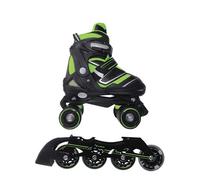 Pattini a rotelle trasformabili in pattini in linea 2in1 REVERSE verde lime misura M