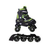 Pattini a rotelle trasformabili in pattini in linea 2in1 REVERSE verde lime misura S