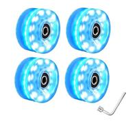 Pattini a rotelle a doppia fila con luce flash elevata Ruote brillanti Pattini da ghiaccio secco Ruote brillanti Ruote da pattinaggio su ghiaccio per parchi, piste di pattinaggio(Blue lightx4Pcs)