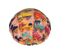Pattini a rotelle colorati Cuffie da doccia da donna riutilizzabili grande cuffia da doccia da uomo Quickdry Cura dei capelli lunghi corti per bambini bagno