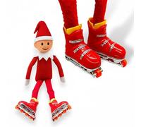 Pattini a rotelle con elfo impertinente, accessori per elfi The Shelf Shack - idea divertente per scherzo (rosso)