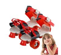 Pattini a rotelle multicolori, design a doppia a 4 ruote, supporto stabile, lunghezza regolabile, scarpe da pattinaggio quad, scarpe da pattinaggio quad, scarpe non devono essere tolte, attività