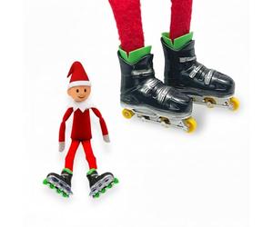 Pattini a rotelle Naughty - Accessori elfo The Shelf Shack - divertente idea scherzo (nero)