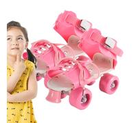 Pattini a rotelle per bambini - 28 - 36 regolabili | Quad-Pattini regolabili con doppia 4n, facili da trasportare, PVC + PP, ideali per principianti, attività ricreative all'aria aperta | Scarpe