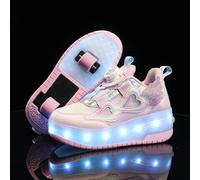 Pattini a rotelle per bambini a due ruote Scarpe a led per bambini Scarpe basse luminose per ragazze Scarpe da ginnastica luminose a led Scarpe da passeggio sportive in rete BN2366 purple