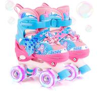 Pattini a rotelle per bambini, a forma di sirena, 4 misure, regolabili, con ruote luminose, per principianti, regali di Natale e di compleanno