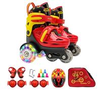 Pattini a rotelle per bambini, pattini a puntini, pattini a rotelle per bambini principianti, pattini per bambini dai 3 agli 8 anni con ruote illuminate per pattinaggio e giochi