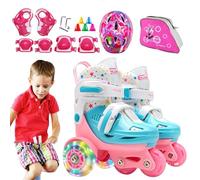 Pattini a rotelle per bambini - Pattini a tre punti per principianti | Borsa portaoggetti inclusa, pattini a rotelle Bos Girls con copricapo per parco, parco giochi